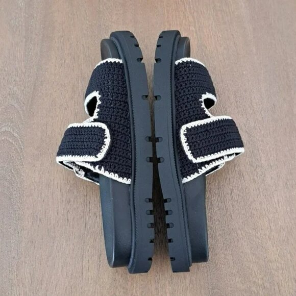 MIA Gabri Women's Knit Sandal - Color: Black / White - Size: 7.5 - Picture 6 of 9